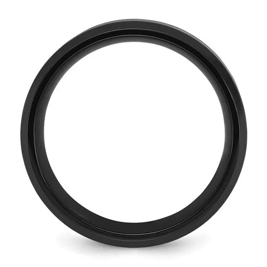 Titanium Black IP-plated Multi-color Opal Inlay 8mm Band