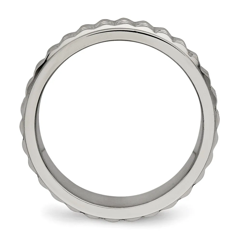 Titanium Polished 8mm Studded Band