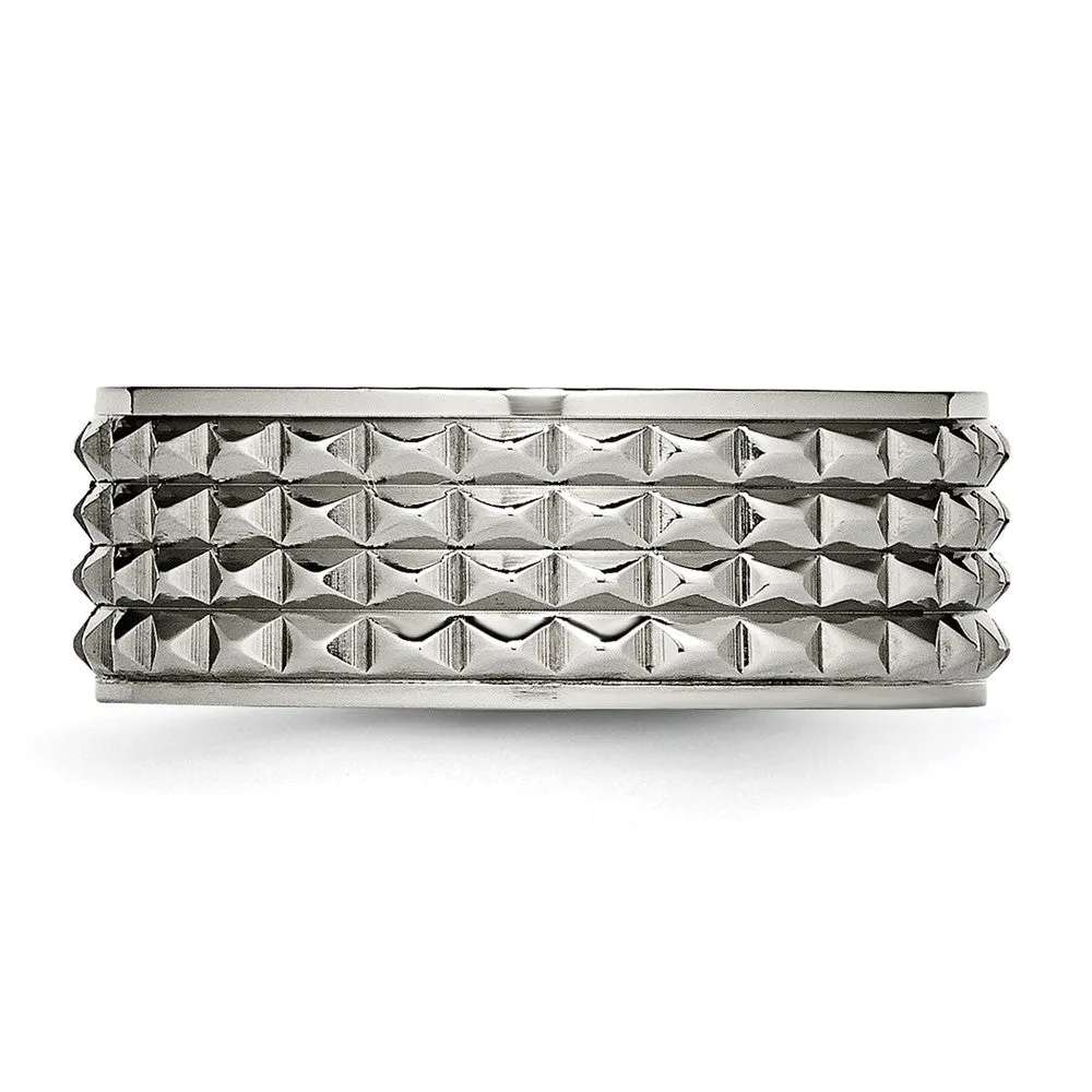 Titanium Polished 8mm Studded Band