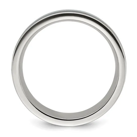 Titanium Turquoise and Black Star Sandstone Inlay 8mm Band