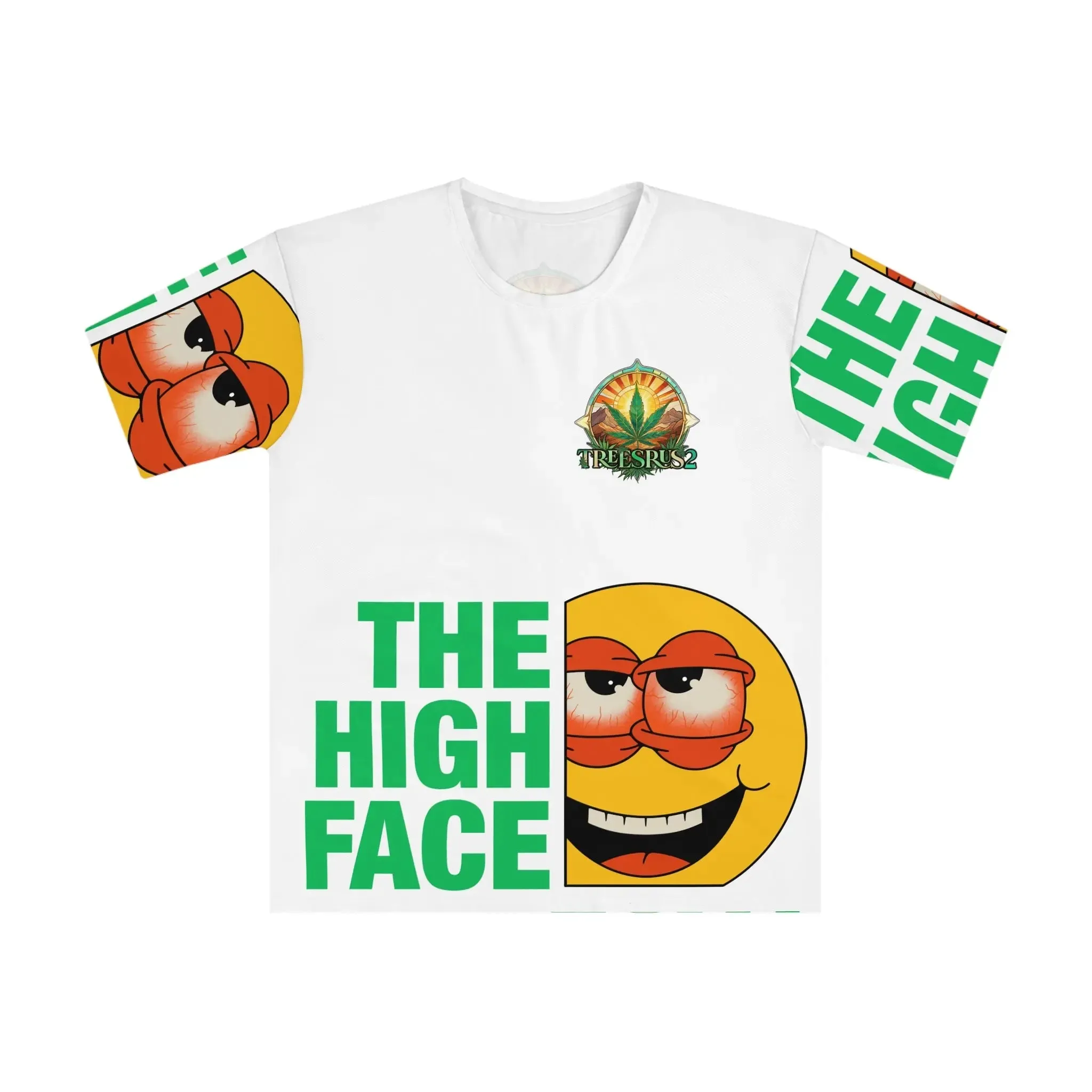 Treesrus2 The High Face Tee – Bold Graphics & Eco-Conscious Streetwear