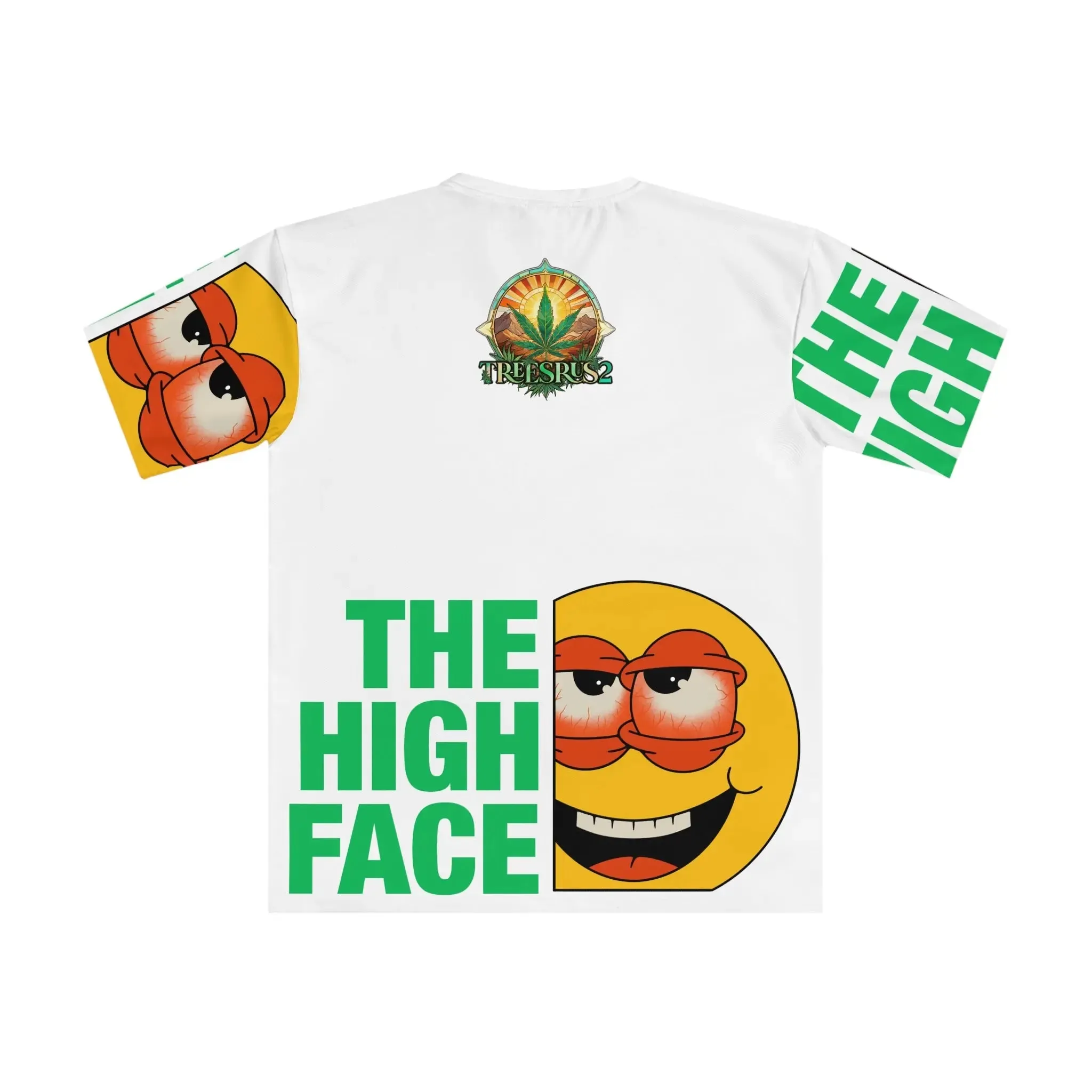 Treesrus2 The High Face Tee – Bold Graphics & Eco-Conscious Streetwear