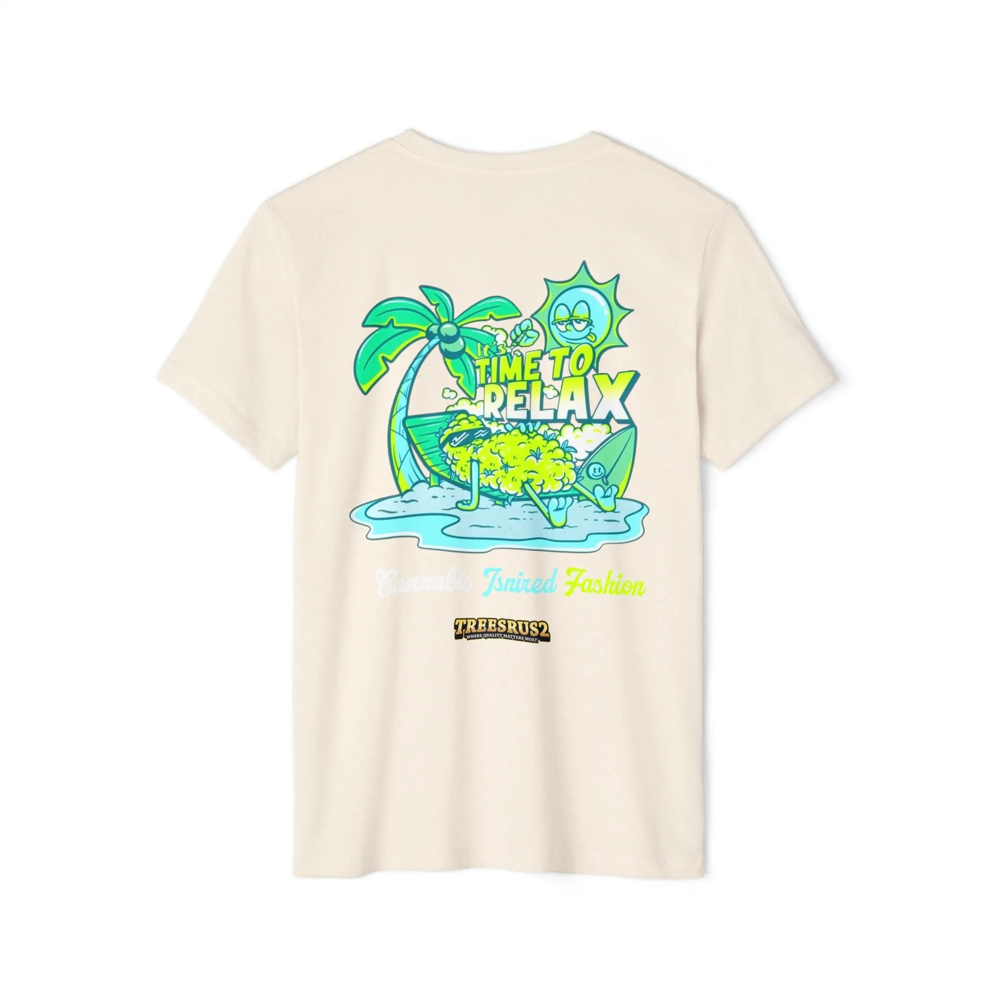 Treesrus2 Time to Relax Tee – Tropical 420 Vibes & Eco-Friendly Comfort
