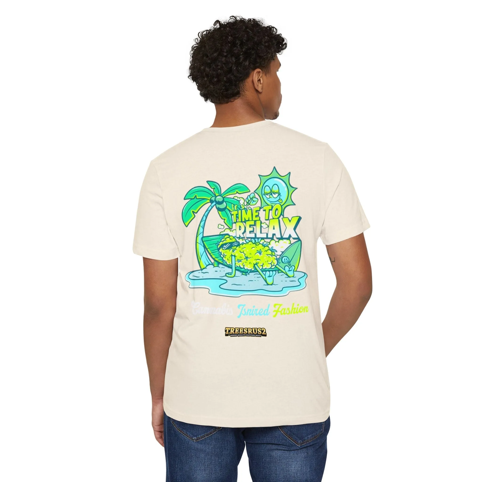 Treesrus2 Time to Relax Tee – Tropical 420 Vibes & Eco-Friendly Comfort