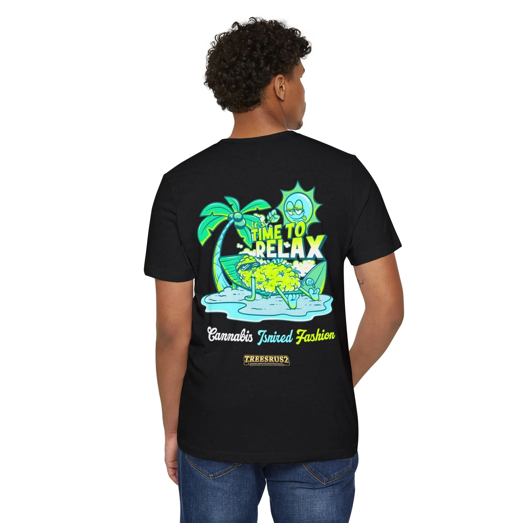 Treesrus2 Time to Relax Tee – Tropical 420 Vibes & Eco-Friendly Comfort