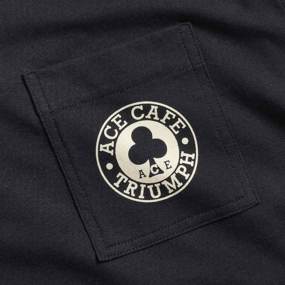 Triumph Ace Cafe Printed Pocket T-Shirt Black
