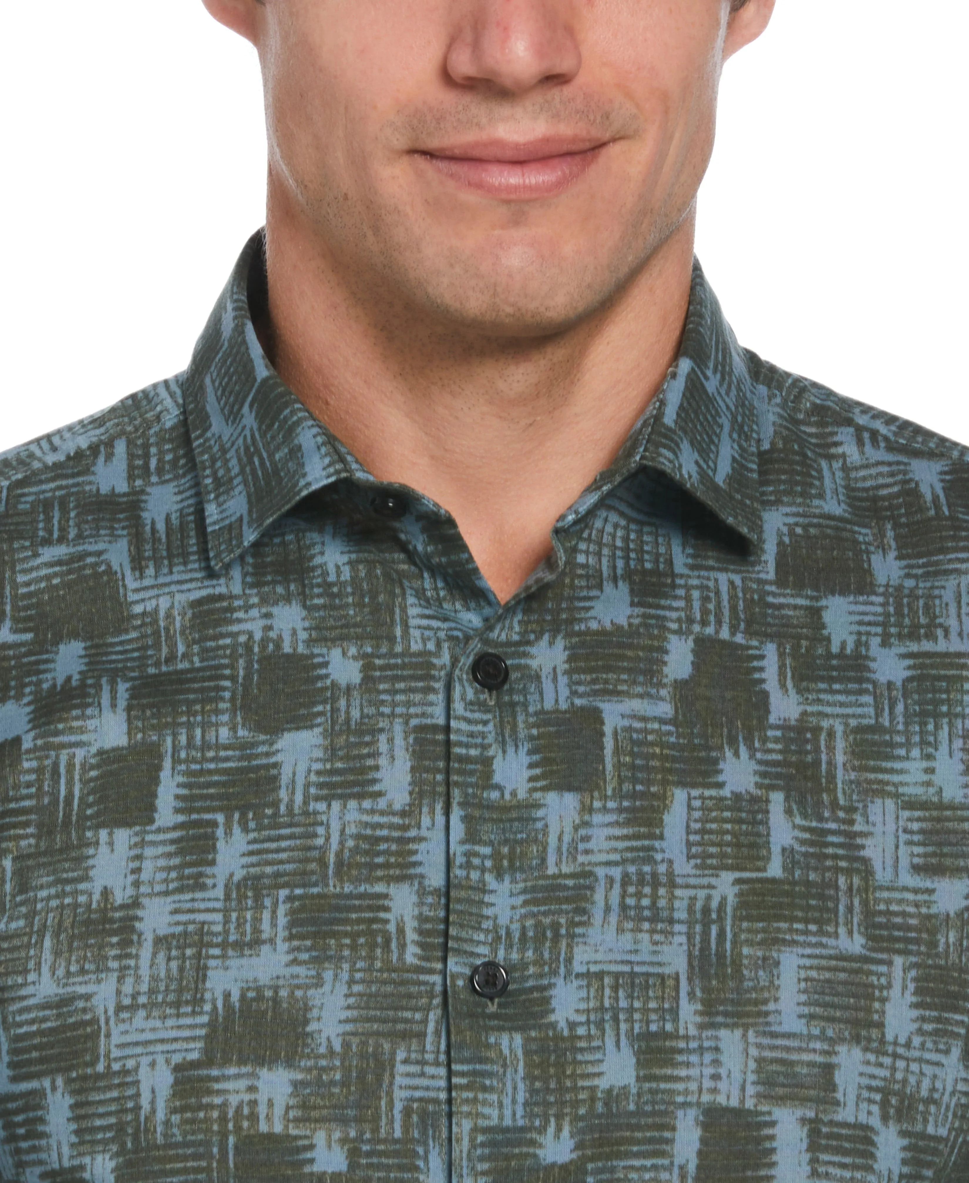 Tua X Perry Ellis Collaboration Untucked Cotton Poplin Shirt - Blue