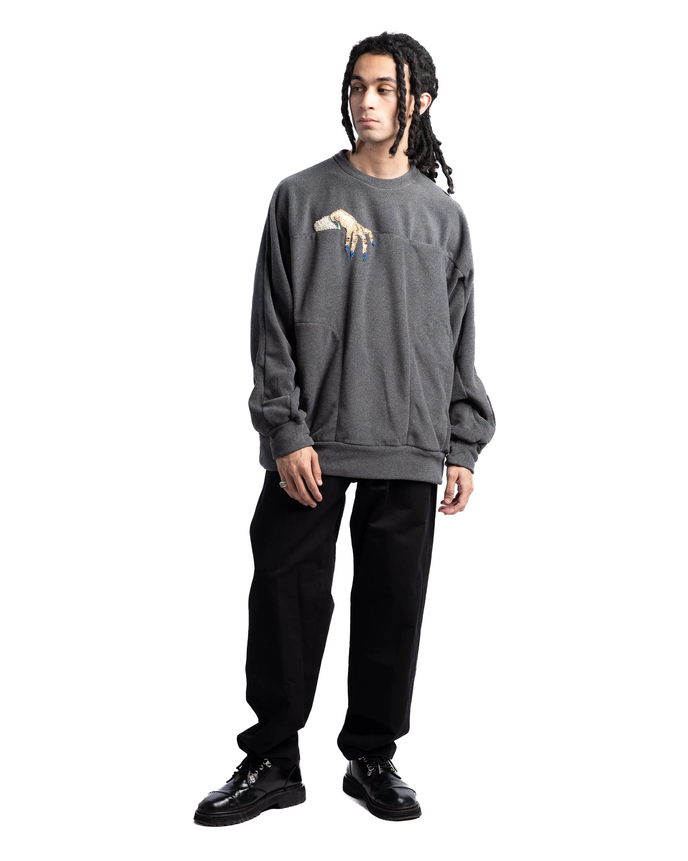 Undercover UC2C4809 Hand Pocket Crewneck Charcoal