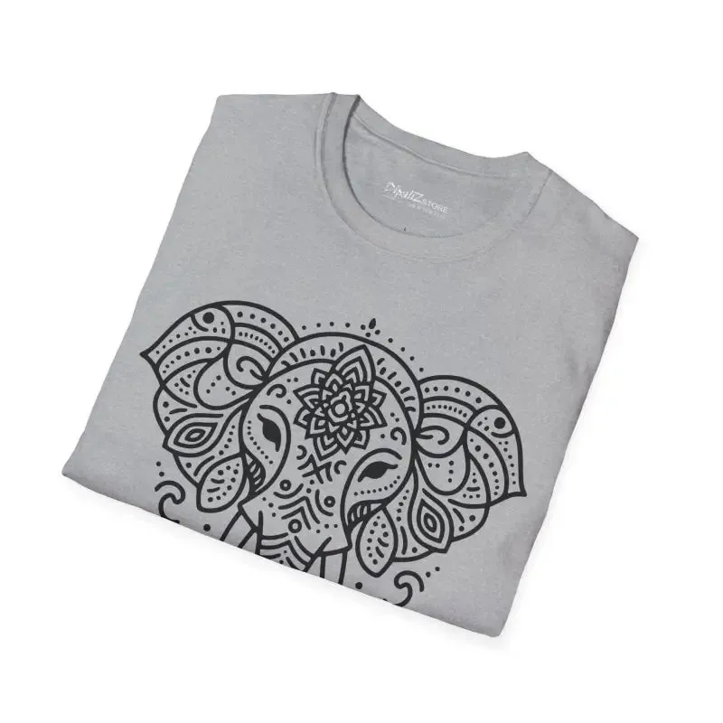 Unisex Softstyle t Shirt Mandala Elephant Vibes