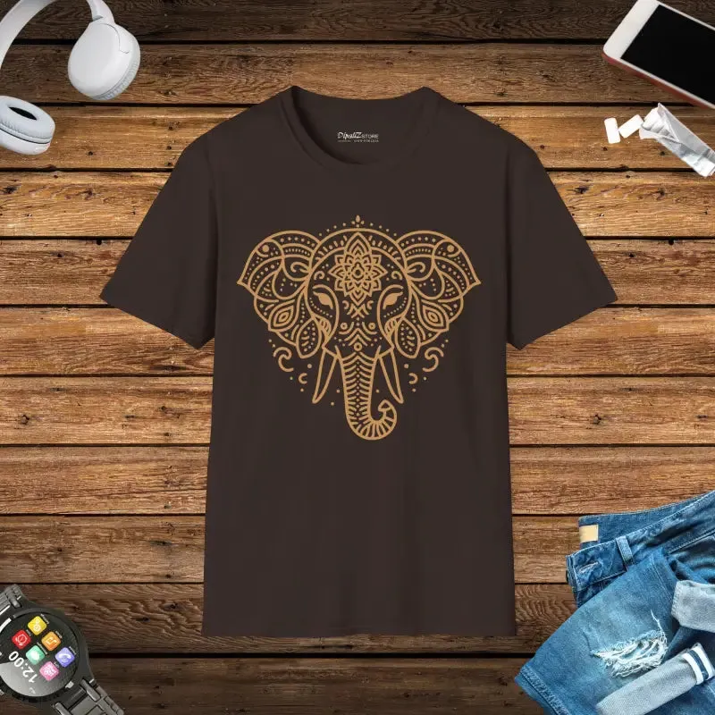 Unisex Softstyle t Shirt Mandala Elephant Vibes