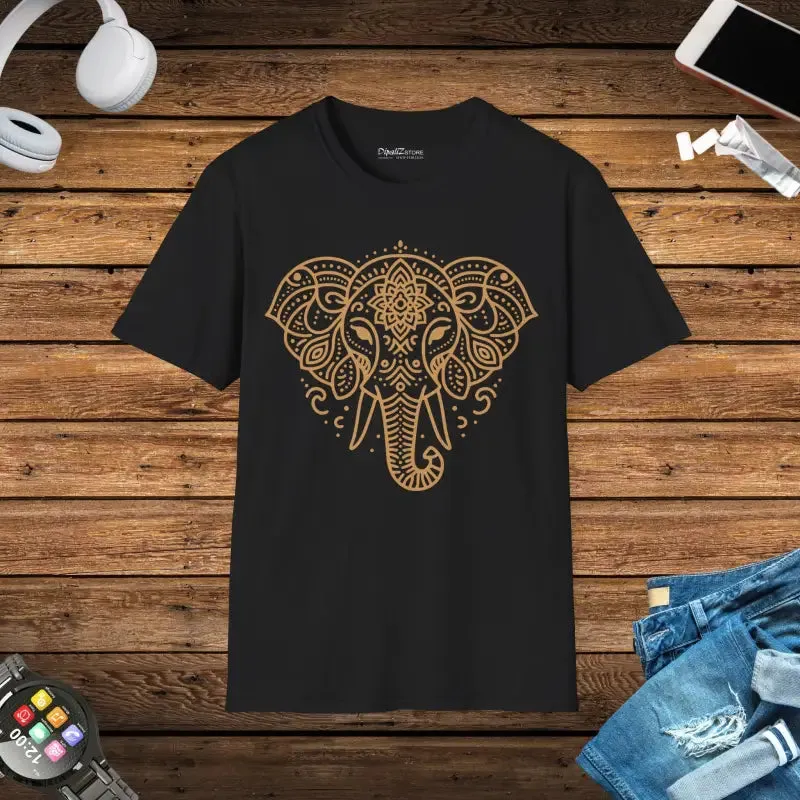 Unisex Softstyle t Shirt Mandala Elephant Vibes