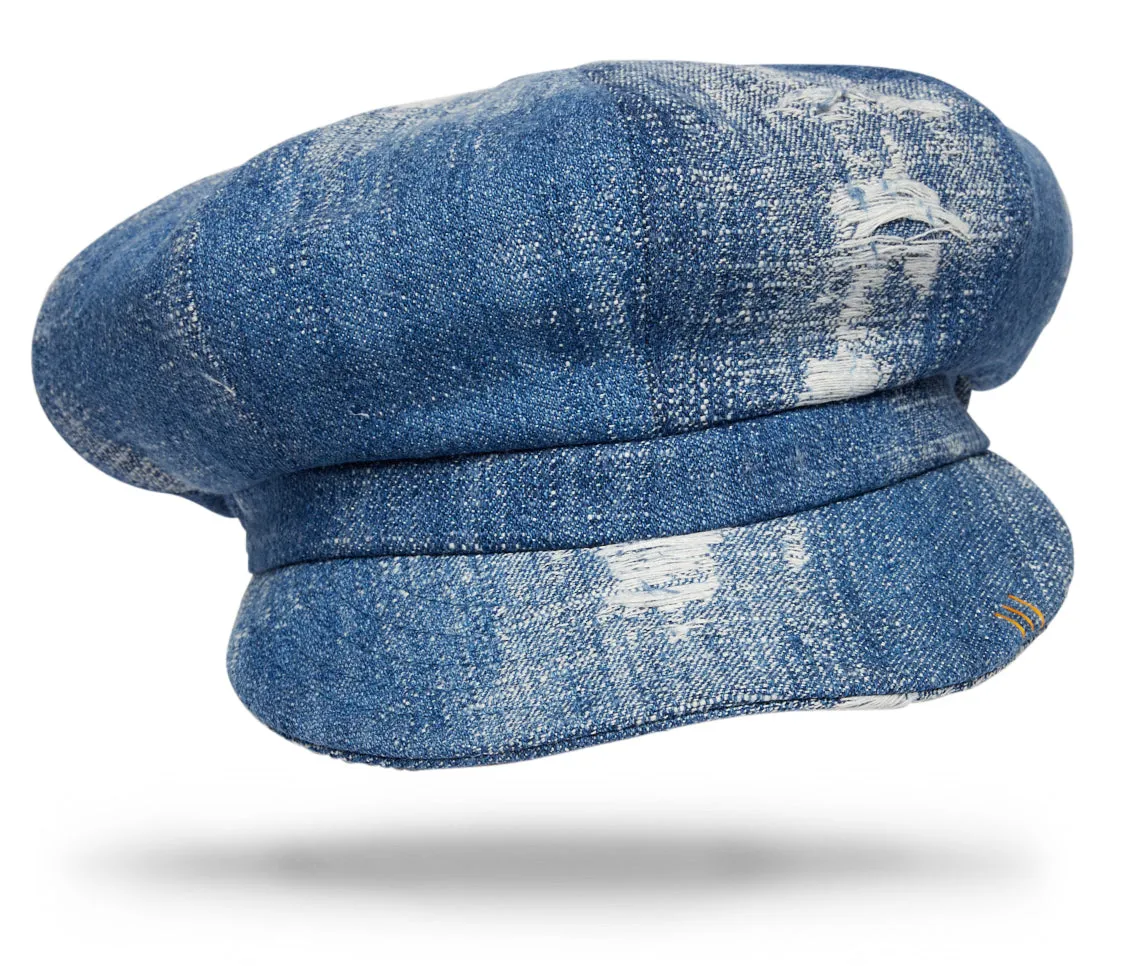 Upcycled Denim Newsboy Cap W