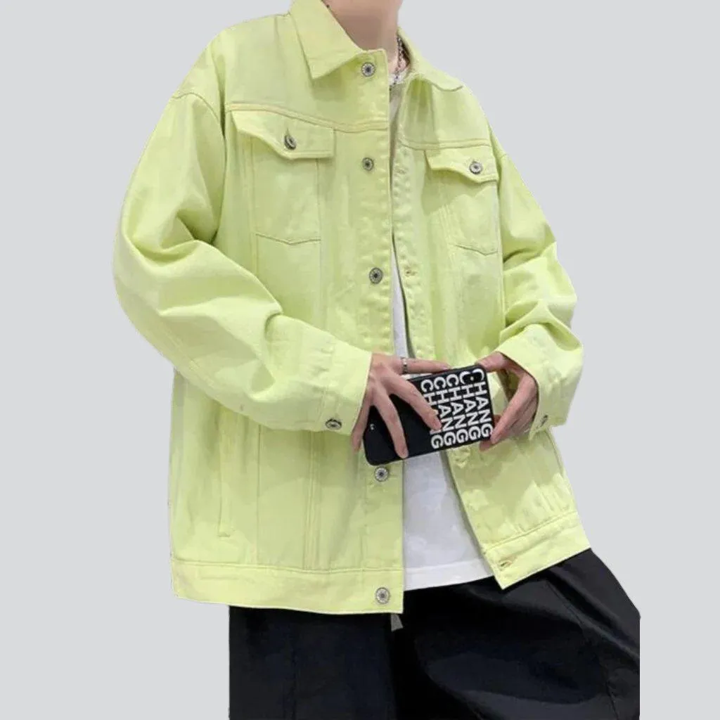Urban color men denim jacket