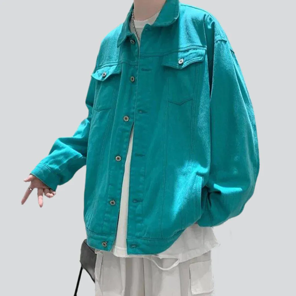 Urban color men denim jacket