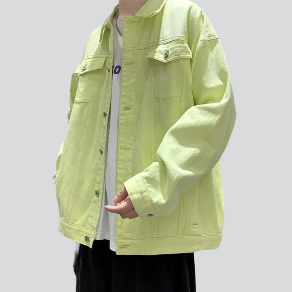 Urban color men denim jacket