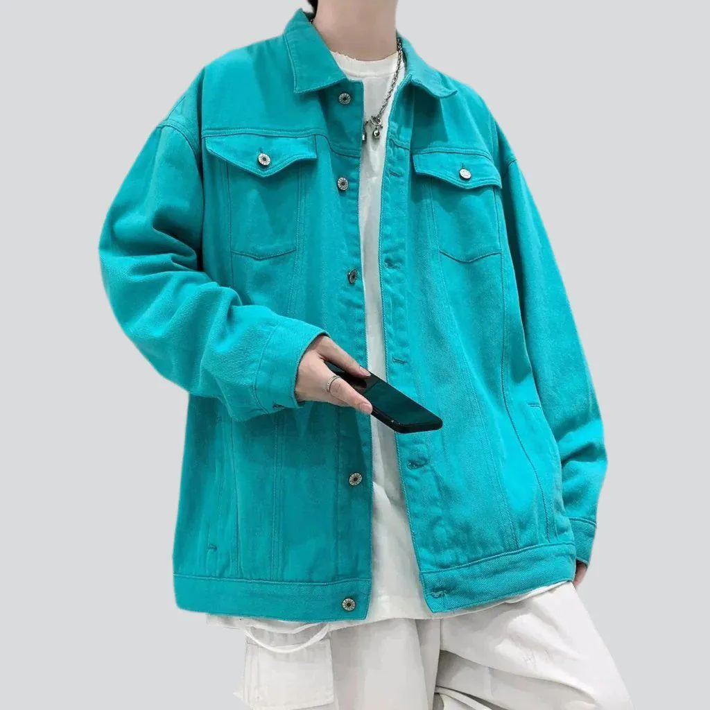 Urban color men denim jacket