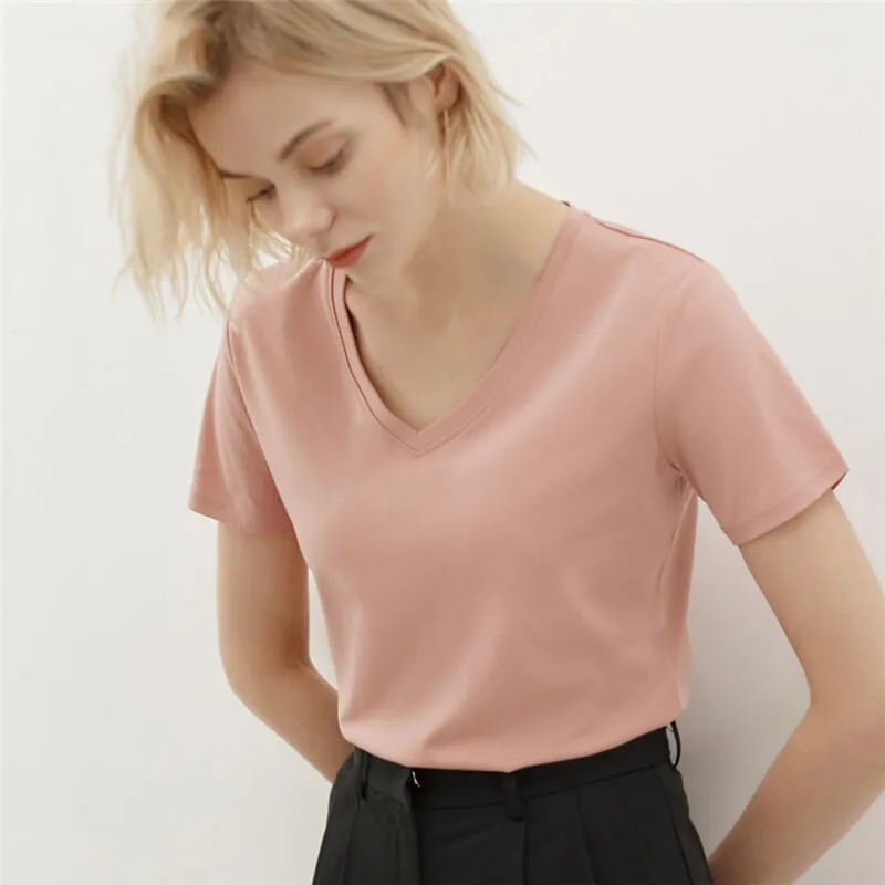 V Neck Cotton T-Shirt