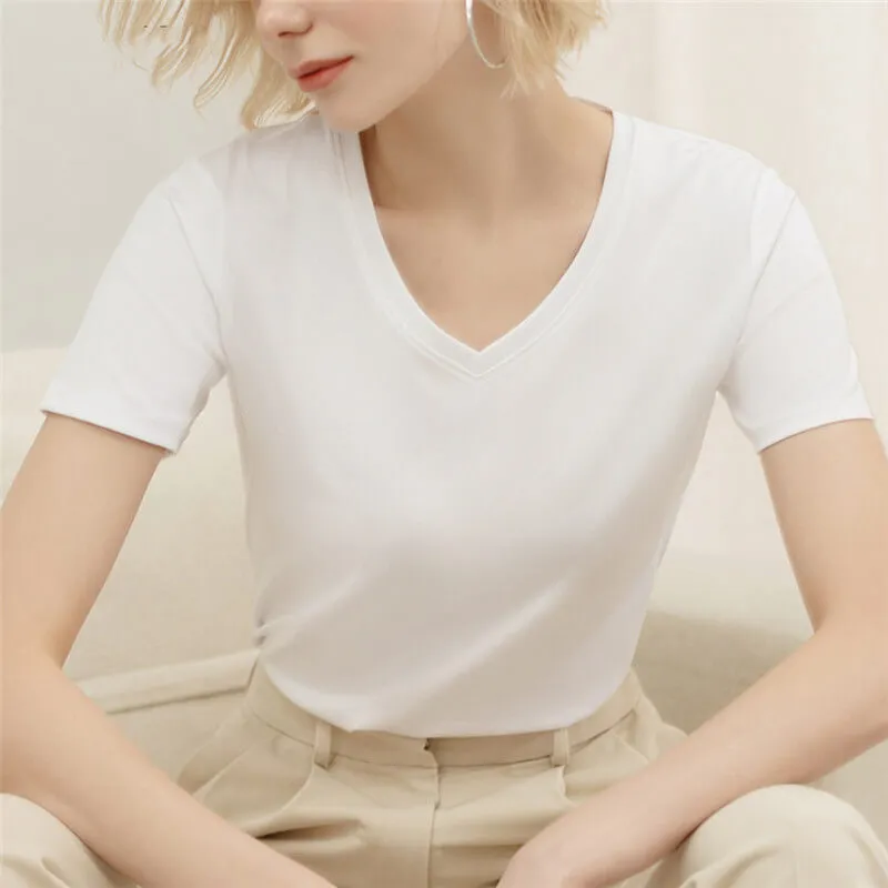 V Neck Cotton T-Shirt