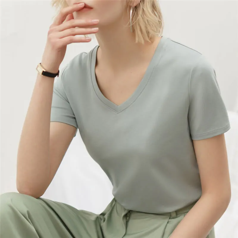 V Neck Cotton T-Shirt