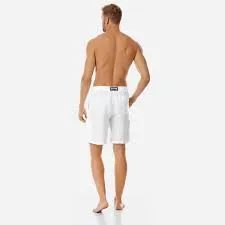 VILEBREQUIN Men Cargo Linen Bermuda Shorts Solid