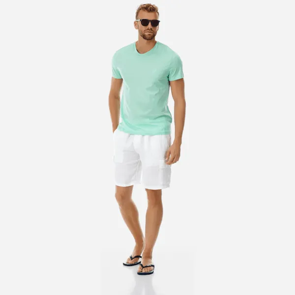 VILEBREQUIN Men Cargo Linen Bermuda Shorts Solid