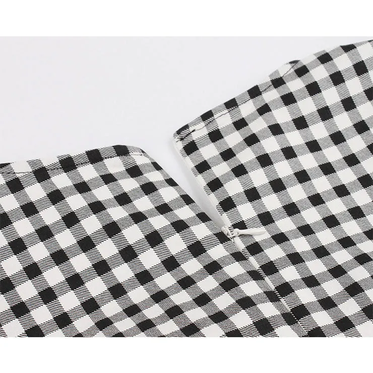 Vintage Black and White Check Dress