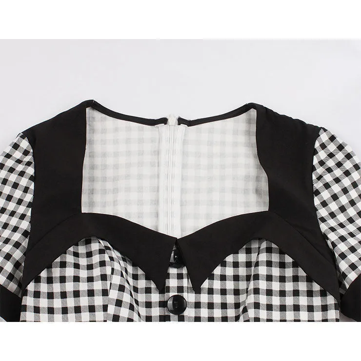 Vintage Black and White Check Dress