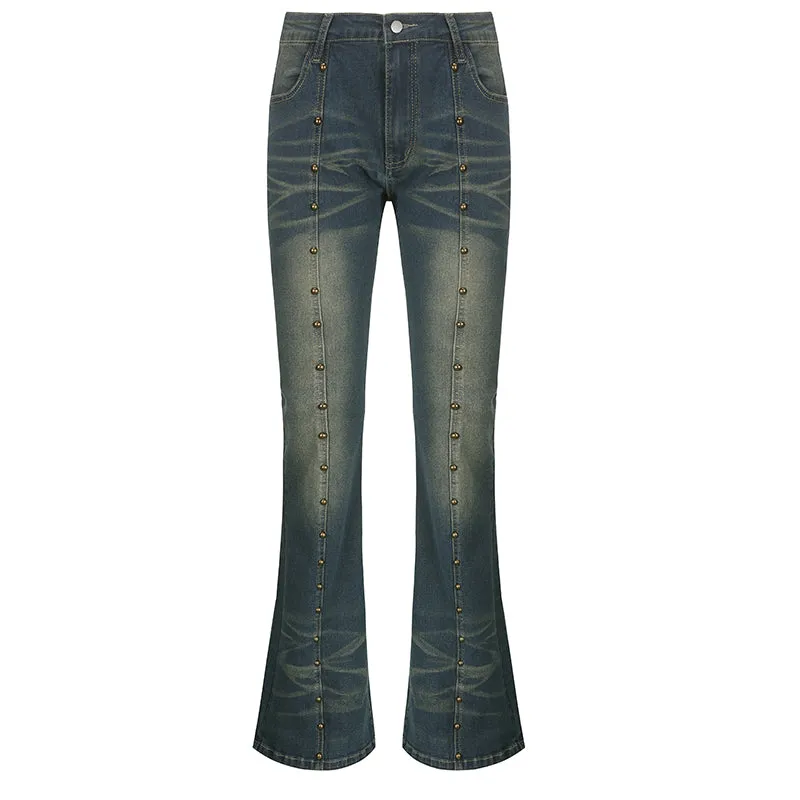 VINTAGE STUD PANELED FLARED TROUSER UB97004