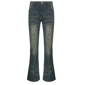 VINTAGE STUD PANELED FLARED TROUSER UB97004