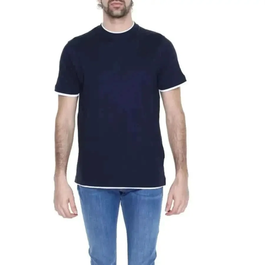 White Hamaki-ho Men's Cotton T-Shirt with Round Neck