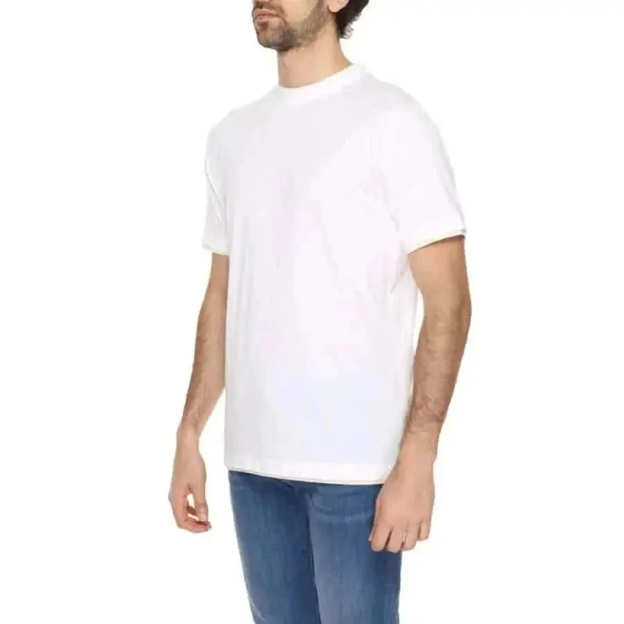 White Hamaki-ho Men's Cotton T-Shirt with Round Neck
