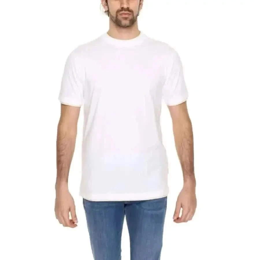 White Hamaki-ho Men's Cotton T-Shirt with Round Neck