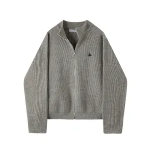 Women's Simple Solid Color Striped Knit Cardigan