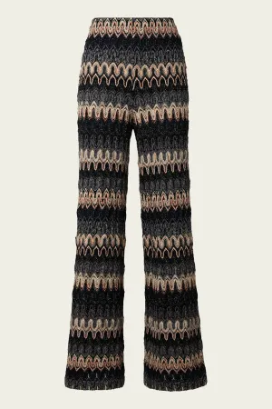 Zig-Zag Woven Trousers in Dark Tones